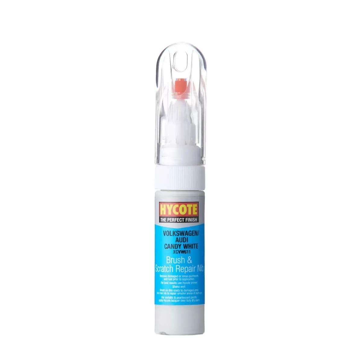 Hycote Colour Touch Up Brush Paint XCVW611 Volkswagen Candy White 12.5ml