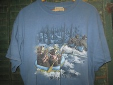 The Mountain Vtg 1990s y2k White Water MOON RIVER bears grizzly black T Shirt L