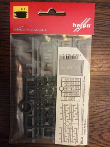 Herpa 1/87 HO Accesorios Piezas Kit Construcción Jardín Pared con Barandillas 53457 | Zustand: New