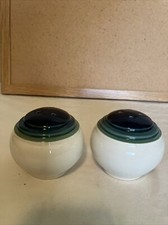 Pfaltzgraff Ocean Breeze Set of Salt and Pepper Shakers w/ Plugs  USA
