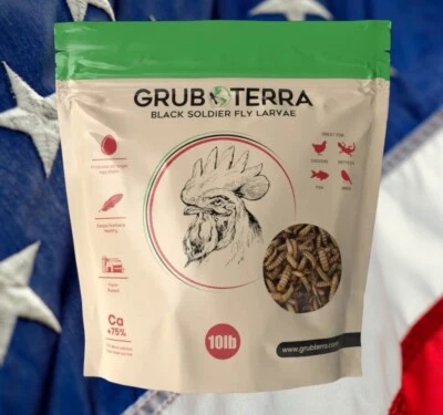 GRUB TERRA GrubTerra Dried Black Soldier Fly Larvae 10lb - Nutrients for BIRDS/REPTILES