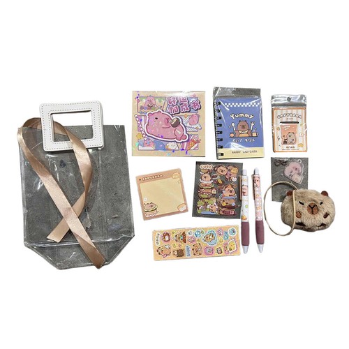 1Set Kawaii Capybara Stationery Set Cartoon Handbag Stationery Set Birthday Gift - Picture 8 of 16