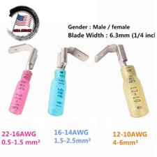 3 Way 22-10AWG Wire Heat Shrink Piggyback Spade Connector Terminal US 75/150PCS