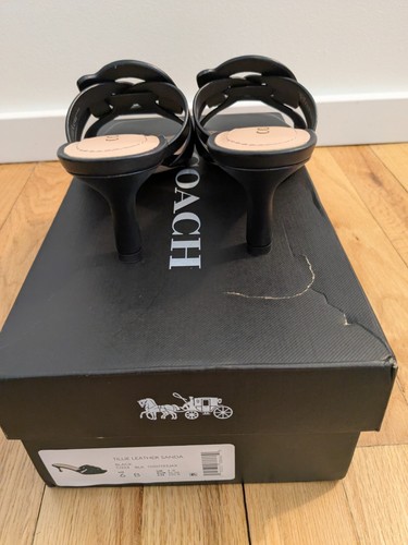 Womens Coach Tillie Leather Black Sandal - Picture 4 of 9