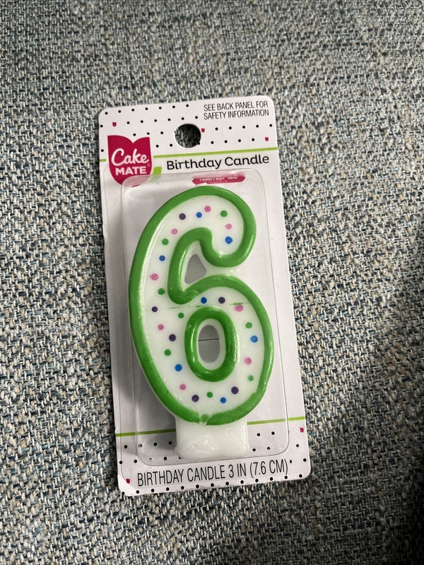 Cake Mate Birthday Party Candle Numeral # 6