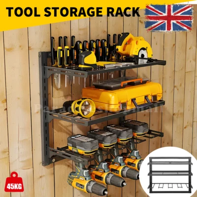 Heavy Duty Power Tool Organizer Drill Holder Wall Mount Power Tool Storage Rack