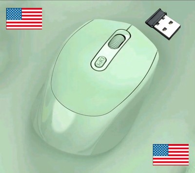 **(Pastel Green) 2.4 Ghz Optical Rechargeable Wireless Mouse For Windows 11
