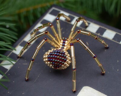 Gold Garnet Christmas Beaded Spider Ornament Legend Of The Christmas  Spider - Main Image