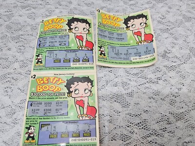 Betty Boop Theme Instant New Jersey Lottery Ticket Scratched