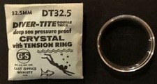 DIVER Watch Crystal with tension ring NEW Select Your Size 24.9mm to 34.8mm