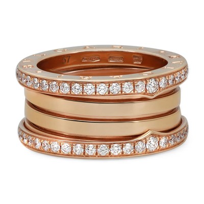 Bvlgari B.Zero1 Diamant Band Ring 18K Roségold Größe 57 US 8