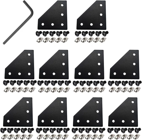 10Pcs 2020 Corner Bracket Joint Plate L Shape 5 Hole Aluminum Extrusion Conne... - Picture 1 of 2