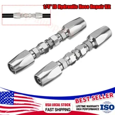 2Pcs 1/4inch Hydraulic Hose Field Repair Kit for Hydraulic Hose Crimper Fittings
