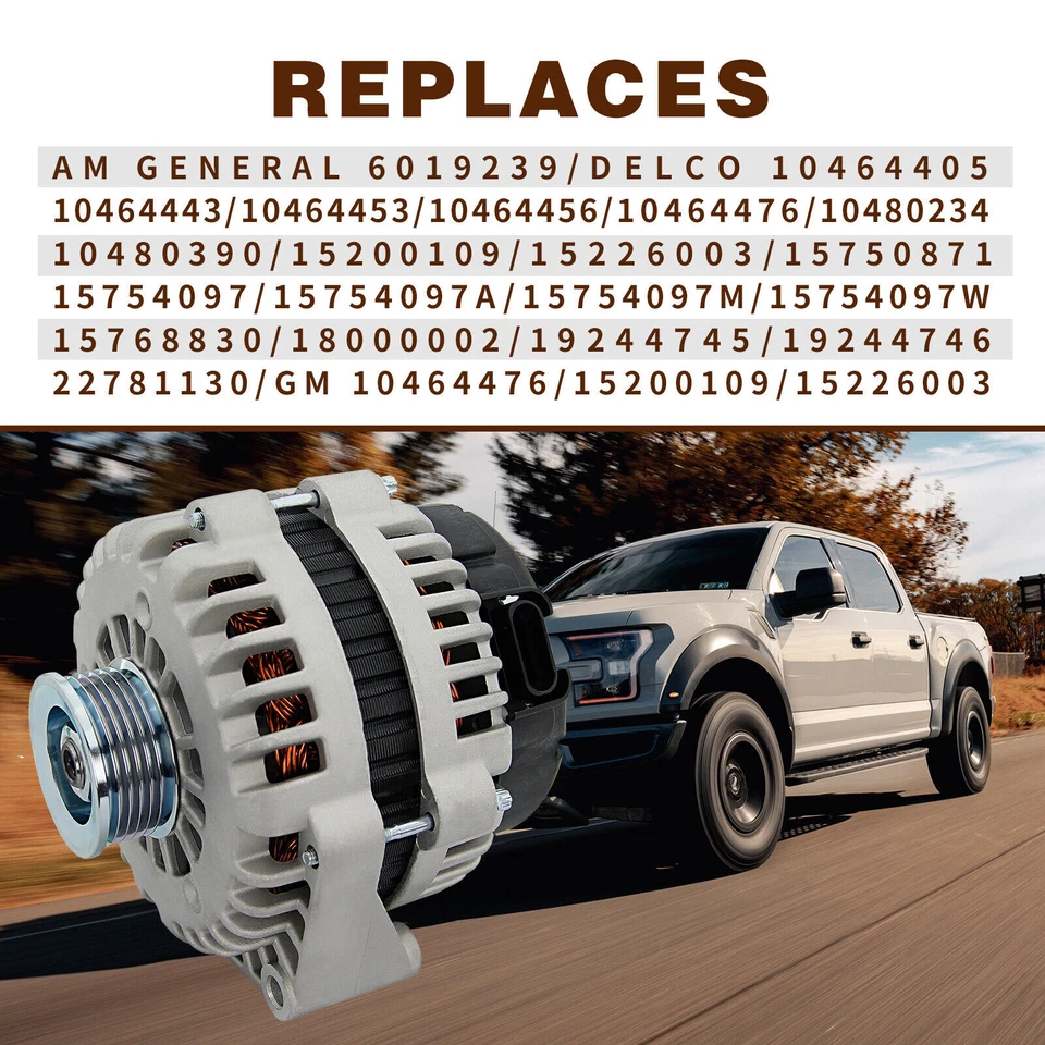 253A High Output Alternator For Chevy Silverado 1500 2500 3500 GMC Sierra Savana - Image 4 of 4