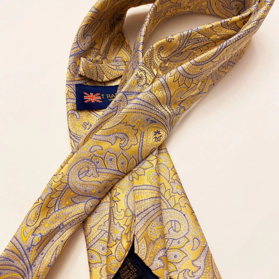 Corbata de cachemira T. Harris, Londres ~ 100 % seda ~ 3,50" de ancho ~ multicolor Foto 4 de 4