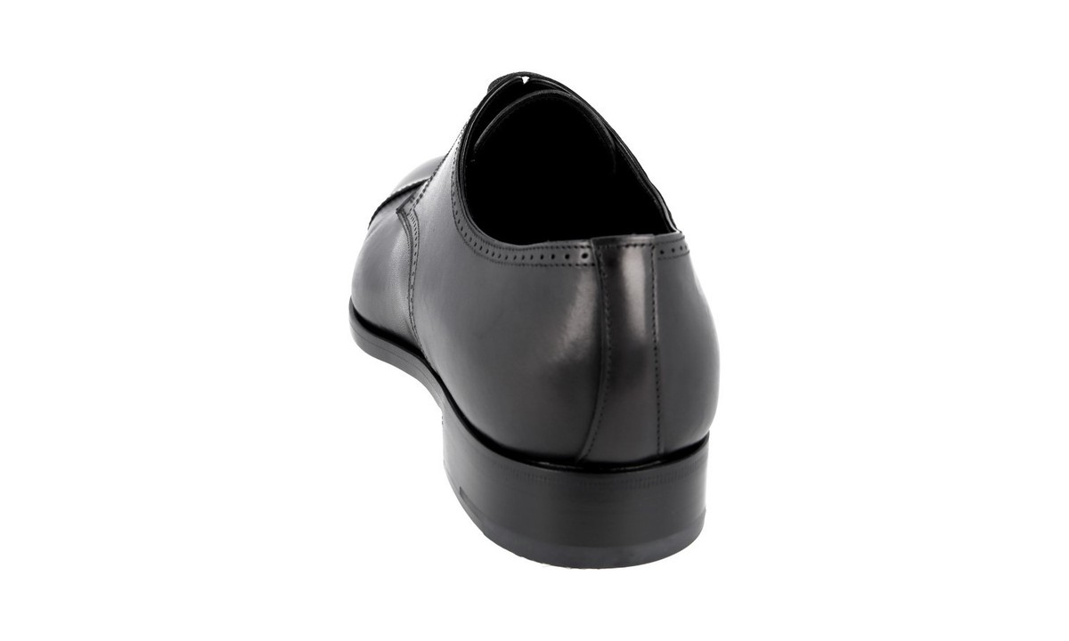 Prada Derby Cap Toe Dress Shoe $980 PRADA - Leather Cap Toe Spazzolato Oxfords W Logo Inset  main image 4