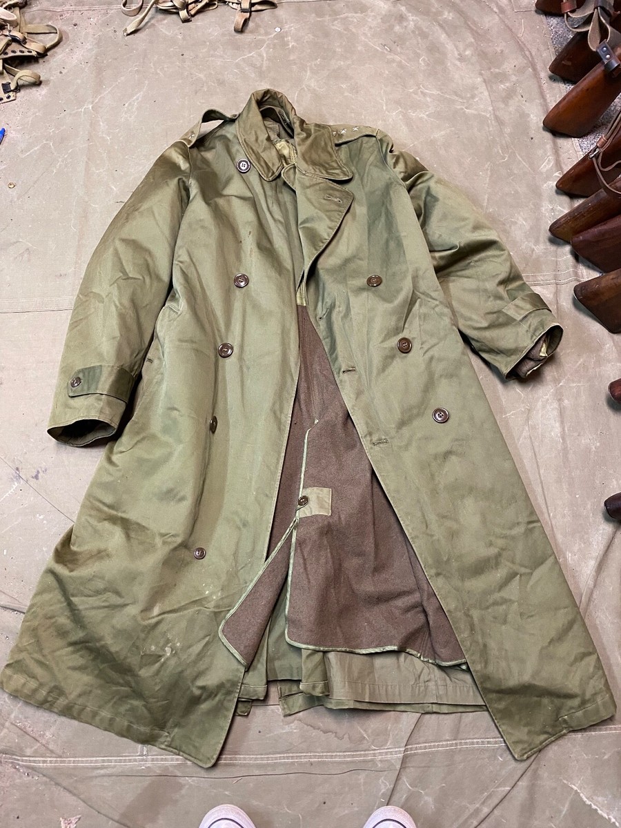 の*ん様 22ss kolor Sheer military coat ORIGINAL WWII US ARMY OFFICER M1938 TRENCH JACKET COAT-SIZE MEDIUM