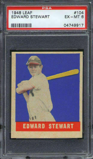 1948 Leaf #104 Edward Stewart PSA 6 Washington Senators Short Print