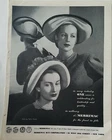 1947 Merrimac women's hat millinery vintage fashion original ad