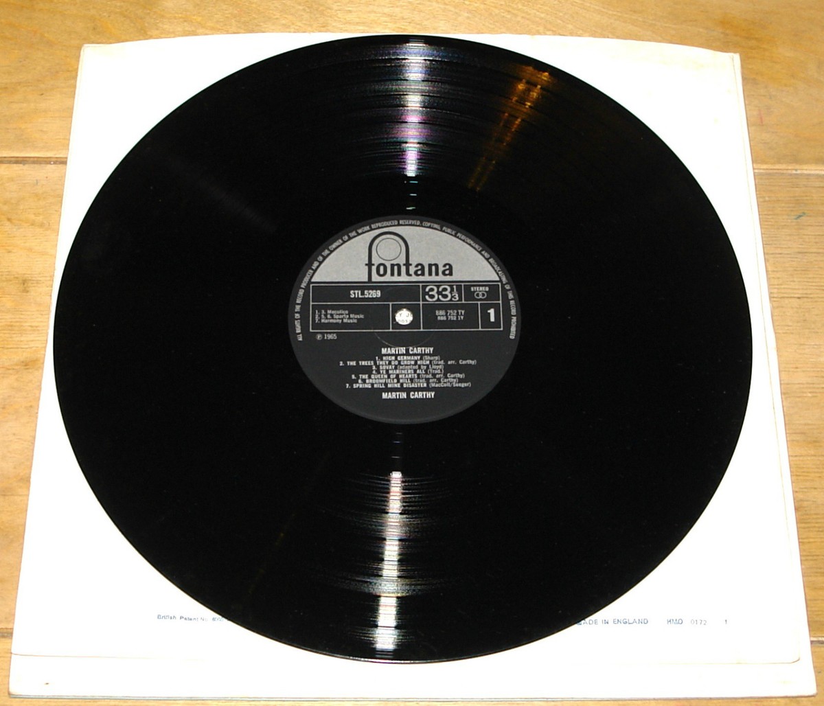MARTIN CARTHY SAME DEBUT S/T STEREO FONTANA LP SIGNED LP UACC 