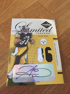 2005 Blatt limitierte Gewinde Hines Ward Steelers Autogramm 2 Farben GU Aufnäher 72/85