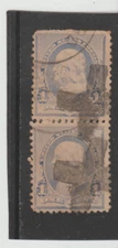 US Scott # 219 Used Pair Ultramarine With Doubled X X Fancy Cancel