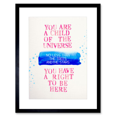 Desiderata Ehrman Snippet Right To Be Here Gerahmter Wandkunstdruck 12 x 16 Zoll