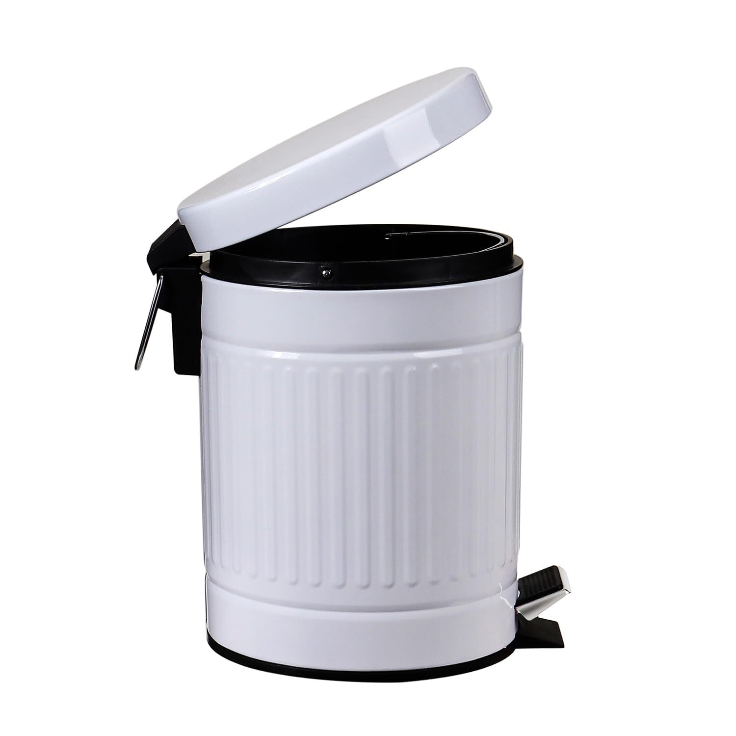 5 L Round Step Pet Trash with Lid,Mini Metal Pedal Bin,Small Garbage Can Wast...