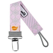 Pink Moroccan Pacifier Clip - Ulubulu Baby Girls Binky Clip works with all pacis
