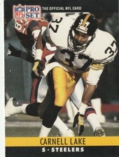 FREE SHIPPING-MINT-1990 Pro Set Carnell Lake #269 STEELERS PLUS BONUS CARDS