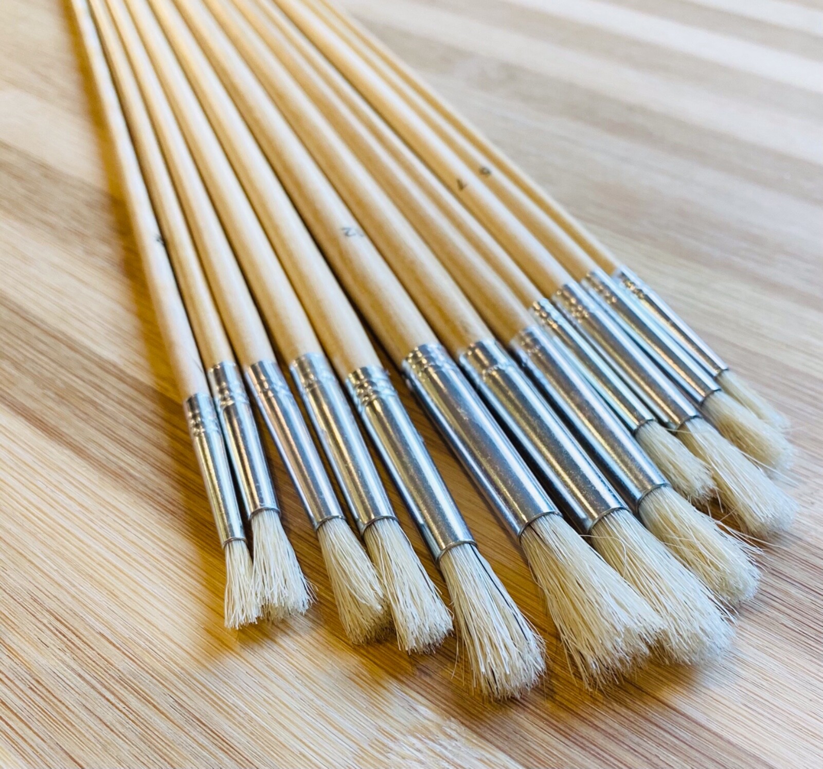 12 x Artist Paint Brush Set Brushes Painting Acrylic Oil Wood LONG 30cm HANDLES eBay