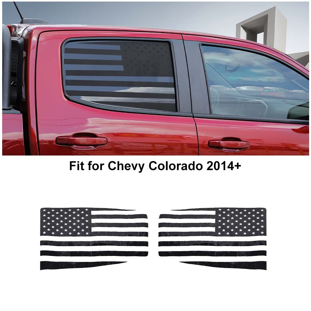 Rear Window Glass Panel US Flag Decal Sticker for Chevy Colorado