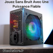 Bloc d'alimentation Aigo AK700W pour PC gamer silencieux avec ventilateur 120mm