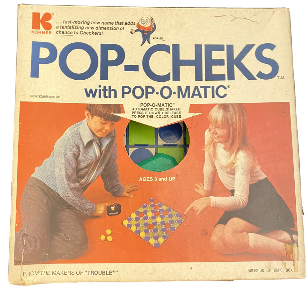 Vintage 1973 Pop-Checks Game w/Pop•O•Matic AS IS Missing 1 Red Checker  Piece | eBay