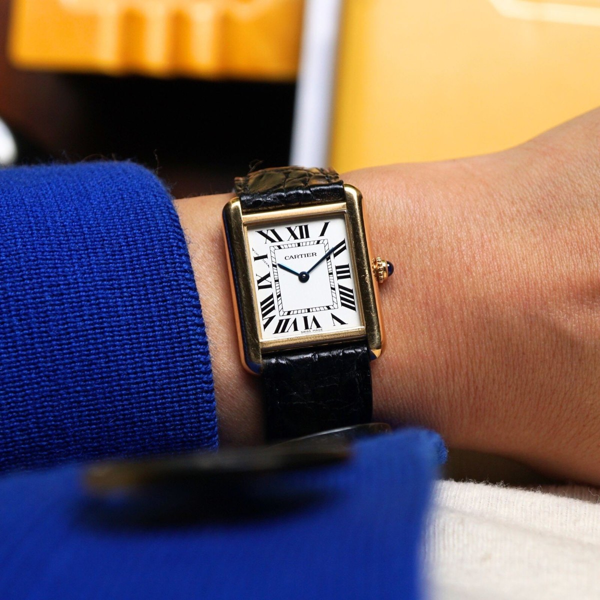 Wrist Used Cartier Tank Solo Watch Tank Solo Large On Wrist