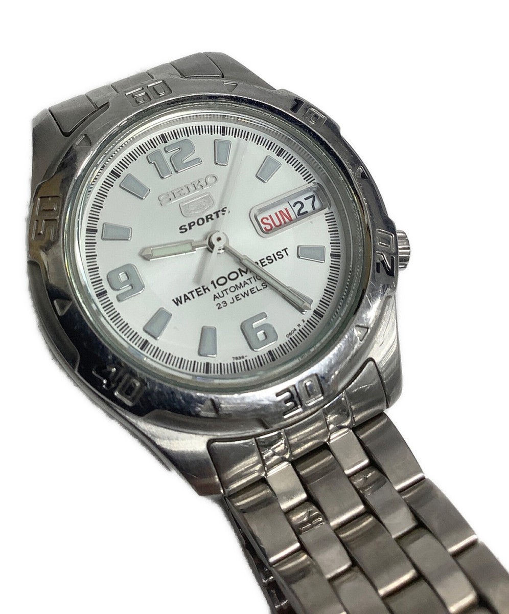 SEIKO 5 Sport 7S36-00C0 Automatic Analog Day Date Mens White SEIKO 5 Sport 7S36-00C0 Automatic Analog Day Date Mens White