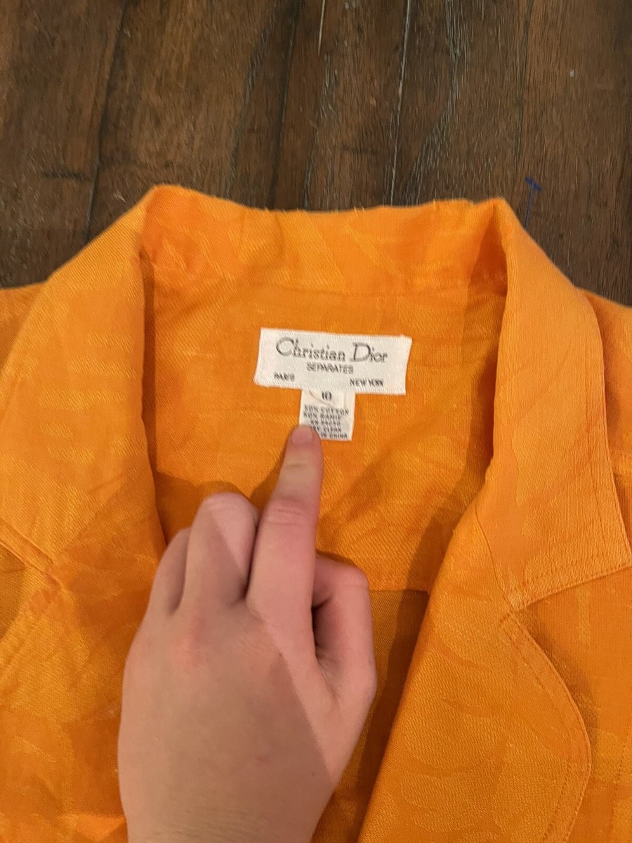 christian dior Vintage 1 Button Linen 2 Pockets orange