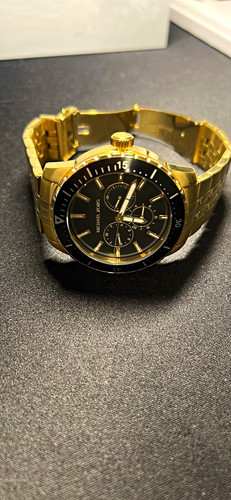 Michael Kors Men's Quartz Chronograph Day/Date Gold Bracelet Black Dial 44mm