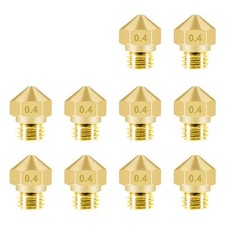 MK10 Nozzle for 3D Printer, 10pcs M7 0.4mm Brass Extruder