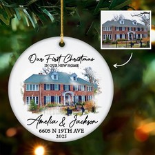 Custom First Christmas in Our New Home Ornament 2025