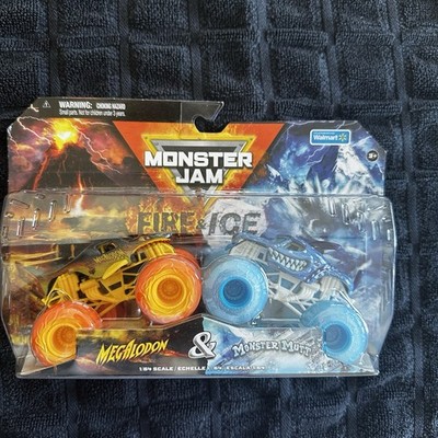 Monster Jam Fire and Ice Megalodon with Monster Mutt 2 Pack 1/64 Scale NEW