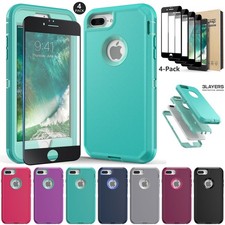 For iPhone 7 Plus Heavy Duty Shockproof Phone Case Hard Cover / Screen Protector