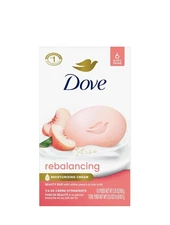 Dove Beauty Bar Soap Rebalancing White Peach & Rice Milk 6 Count for a Nourished