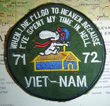 Been to Hell, Snoopy is Going to Heaven - Patch - 1971 - 72 - Vietnam War, D.974