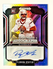 2025 Panini Prizm Draft D.J. Uigalelei AUTO RC SILVER Prizm Florida State!