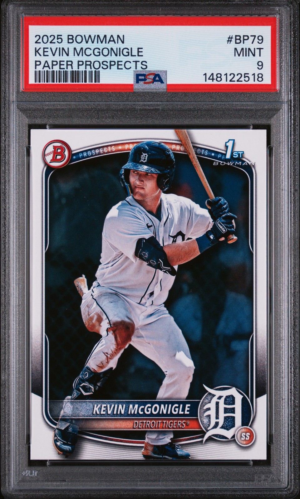 2025 BOWMAN PAPER PROSPECTS #BP79 KEVIN MCGONIGLE PSA 9
