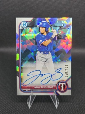 2022 Bowman JoJo Blackmon #CPA-JBN Chrome Auto Atomic Refractor /100 Rangers