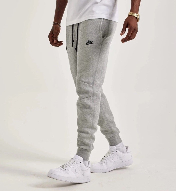 Nike Tech Fleece Mens Size S Grey Black Jogger Pants Sweatpants