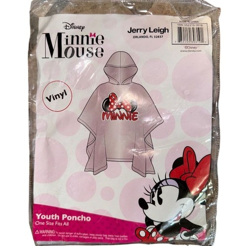 Poncho para niños Minnie Mouse de los parques de Disney transparente con capucha equipo de lluvia ligero para jóvenes - Imagen 1 de 6
