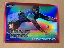 2010 Topps Chrome #171 Eric Young Jr Colorado Rockies Red Refractor 1/25